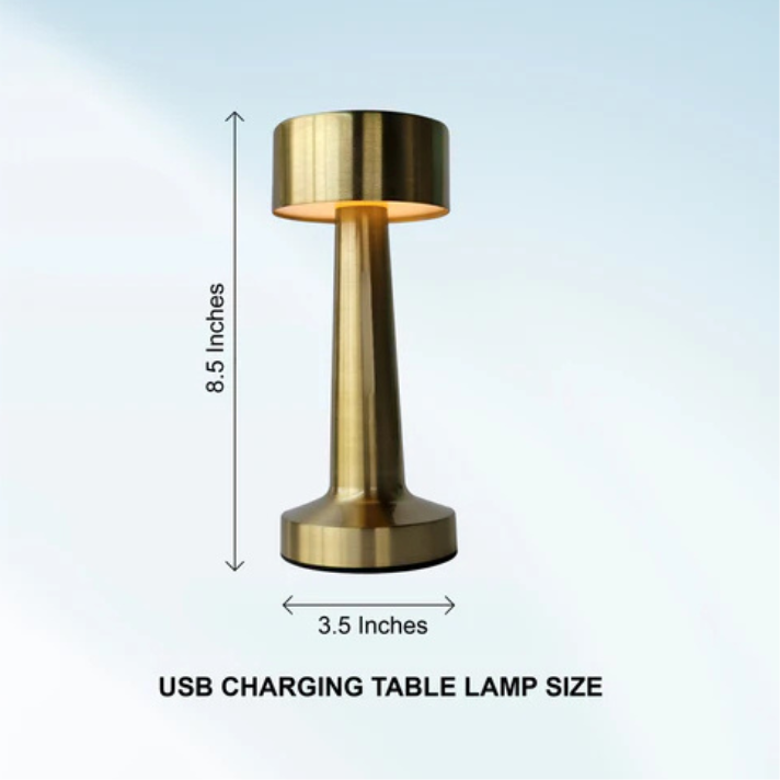 Dumbbell Shape Retro Style Rechargeable Metal Touch Lamp